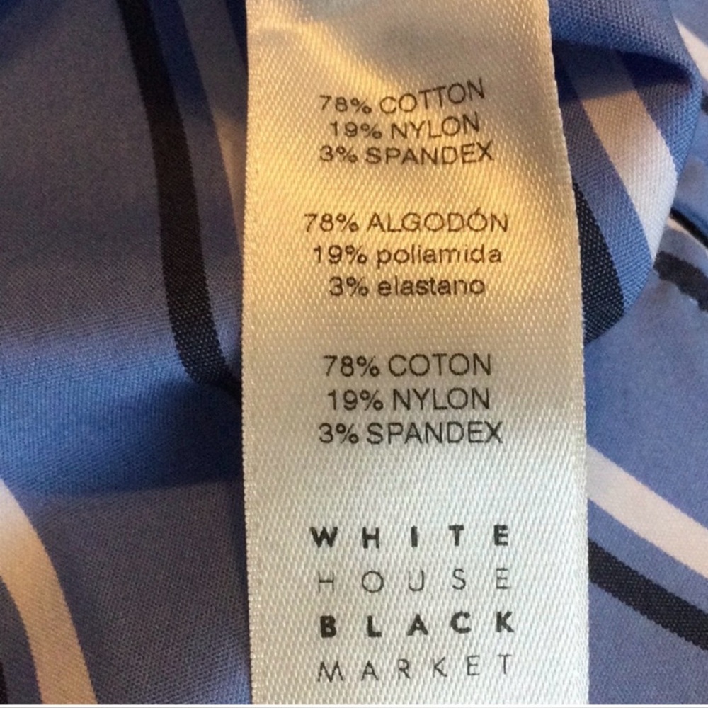 White House Black Market Blue and White Striped Blouse- Size 6 - Picture 5 of 5